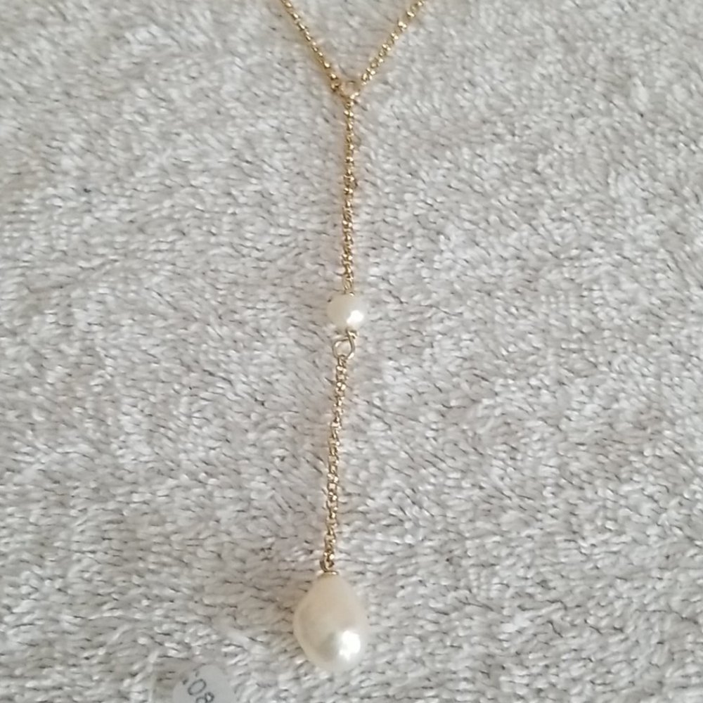 New Ralph Lauren Faux Pearl Y Necklace - Picture 4 of 7